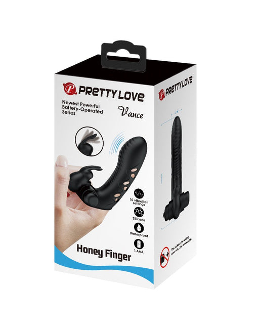 Pretty Love - Vance - Vinger Vibrator - Zwart-Erotiekvoordeel.nl