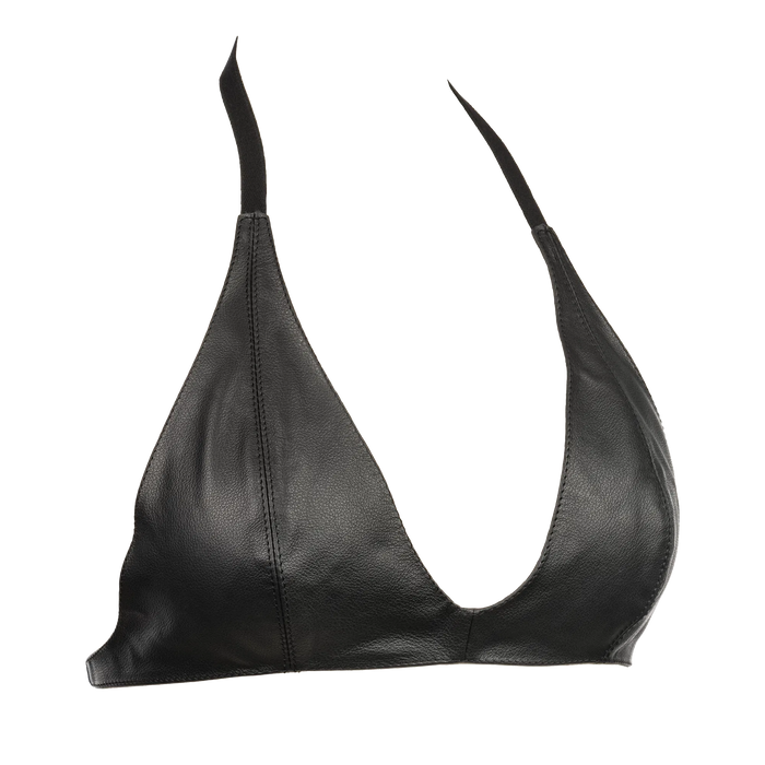 Rimba Bondage Play - Leren BH Top met Clipsluiting Achter - Zwart-Erotiekvoordeel.nl