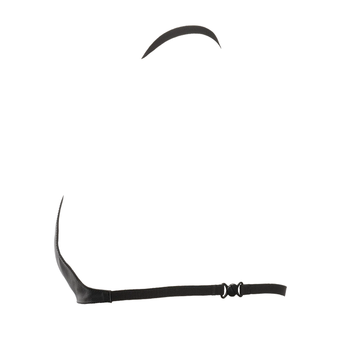 Rimba Bondage Play - Leren BH Top met Clipsluiting Achter - Zwart-Erotiekvoordeel.nl