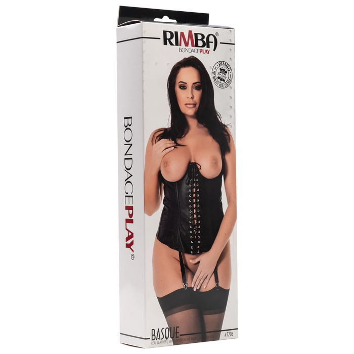 Rimba - Leren Corset Met Open Cups-Erotiekvoordeel.nl