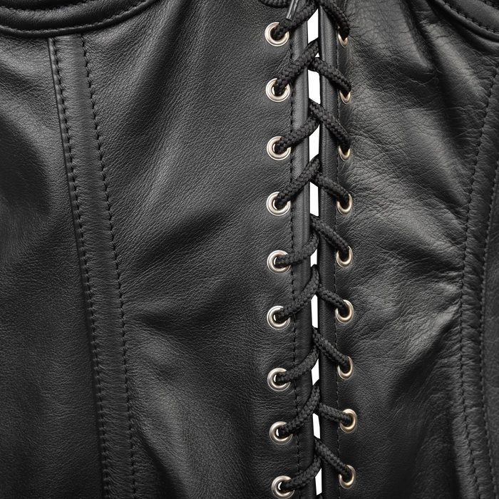 Rimba - Leren Corset Met Open Cups-Erotiekvoordeel.nl