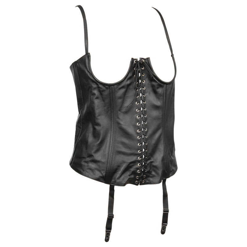 Rimba - Leren Corset Met Open Cups-Erotiekvoordeel.nl