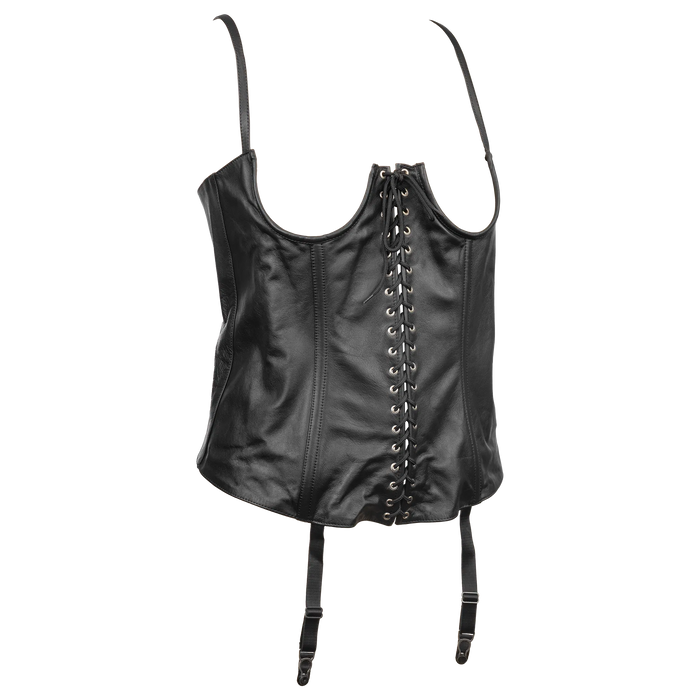 Rimba - Leren Corset Met Open Cups-Erotiekvoordeel.nl
