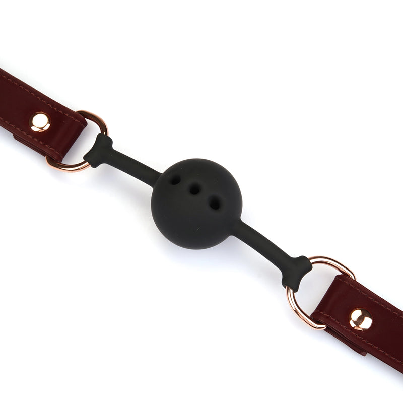 Liebe Seele - Metallic Shade Red - Vegan PU Lederen Gag - Rood/Rosé Goud