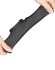 LoveToy - Silk Knights Ring - Vibrerende Penis en Scrotum Sleeve - Ø 2,8 cm - Zwart-Erotiekvoordeel.nl