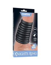 LoveToy - Wave Knights Ring - Vibrerende Penis Sleeve - Ø 3,7 cm - Zwart-Erotiekvoordeel.nl