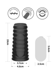 LoveToy - Wave Knights Ring - Vibrerende Penis Sleeve - Ø 3,7 cm - Zwart-Erotiekvoordeel.nl