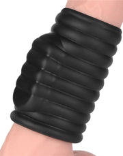LoveToy - Wave Knights Ring - Vibrerende Penis Sleeve - Ø 3,7 cm - Zwart-Erotiekvoordeel.nl