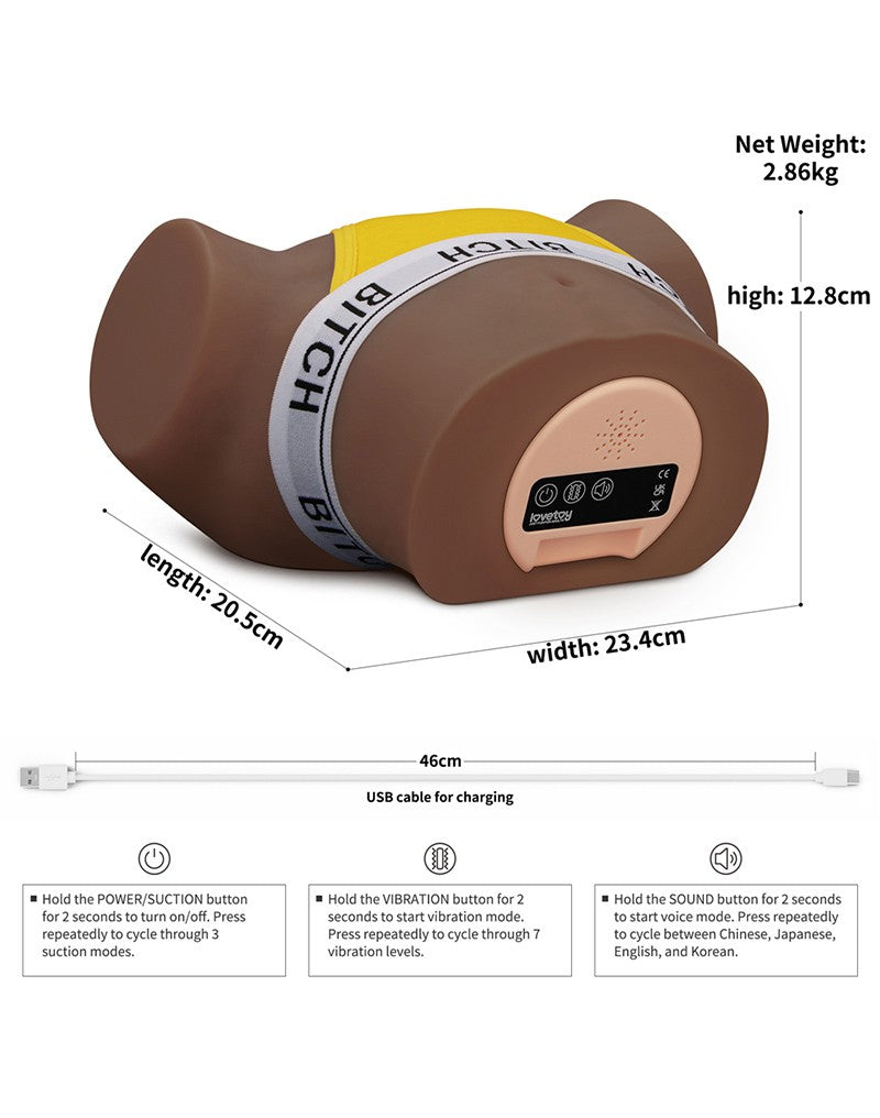 LoveToy Streetgirls Lily - Vibrerende Zuigmasturbator - Bruin-Erotiekvoordeel.nl