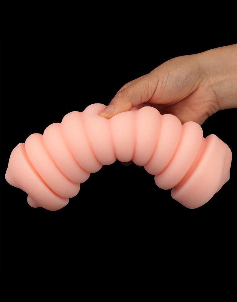 LoveToy - Virgin-Skin Blowout - Dubbelzijdige Stroker Masturbator - Vagina en Mond - Lichte Huidskleur-Erotiekvoordeel.nl