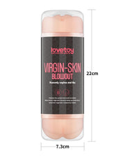 LoveToy - Virgin-Skin Blowout - Dubbelzijdige Stroker Masturbator - Vagina en Ass - Lichte Huidskleur-Erotiekvoordeel.nl