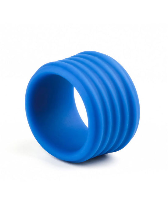 LoveToy - Pinnacle Pro - Deep Rib Grip Cockring - Blauw-Erotiekvoordeel.nl
