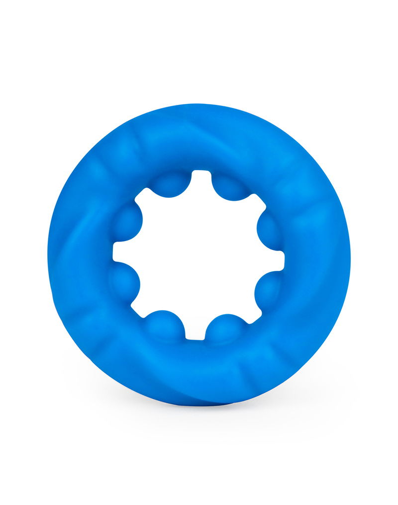 LoveToy - Pinnacle Pro - Ridge Bump Ball Stretcher Cockring - Blauw-Erotiekvoordeel.nl