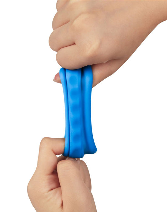 LoveToy - Pinnacle Pro - Twin Flex Stretcher Cockring - Blauw-Erotiekvoordeel.nl