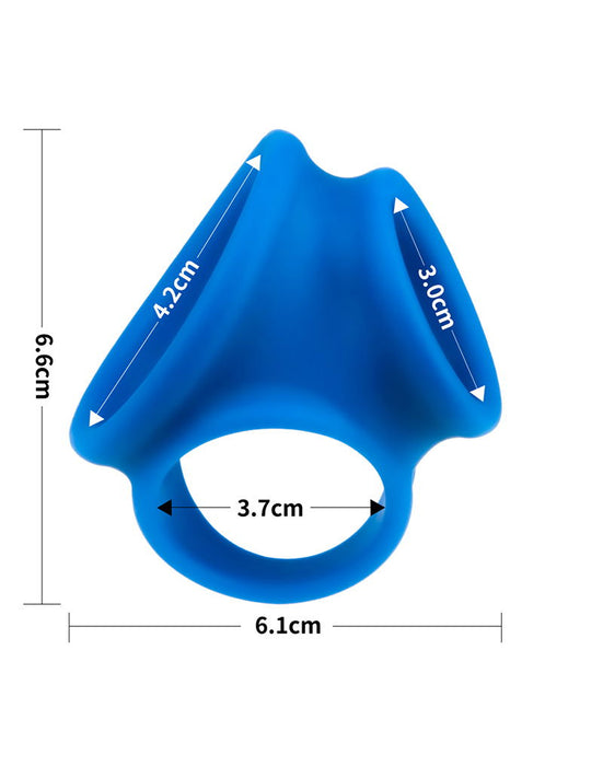 LoveToy - Pinnacle Pro - Trio Grip Enhancer Cockring - Blauw-Erotiekvoordeel.nl