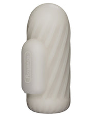 LoveToy - Knights Ring - Vibrerende Dual Purpose Sleeve - Spiraal - Wit-Erotiekvoordeel.nl