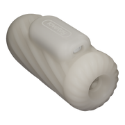 LoveToy - Knights Ring - Vibrerende Dual Purpose Sleeve - Spiraal - Wit-Erotiekvoordeel.nl