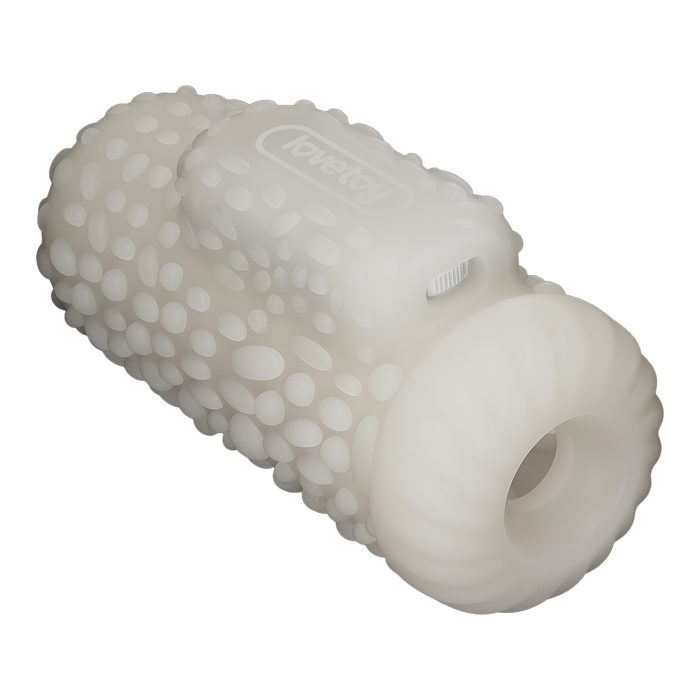 LoveToy - Knights Ring - Vibrerende Dual Purpose Sleeve - Drip - Wit-Erotiekvoordeel.nl