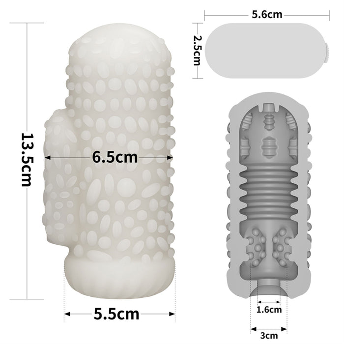 LoveToy - Knights Ring - Vibrerende Dual Purpose Sleeve - Drip - Wit-Erotiekvoordeel.nl