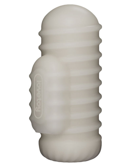 LoveToy - Knights Ring - Vibrerende Dual Purpose Sleeve - Golvend - Wit-Erotiekvoordeel.nl