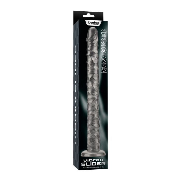 LoveToy - Vibrax Slider - Lange Vibrerende Anaal Dildo - 40,5 cm - Zilver-Erotiekvoordeel.nl