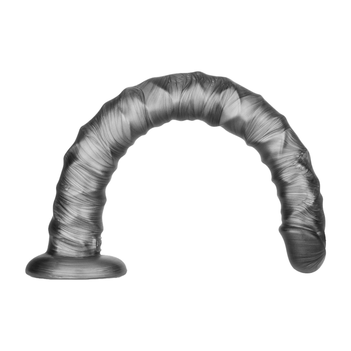 LoveToy - Vibrax Slider - Lange Vibrerende Anaal Dildo - 40,5 cm - Zilver-Erotiekvoordeel.nl