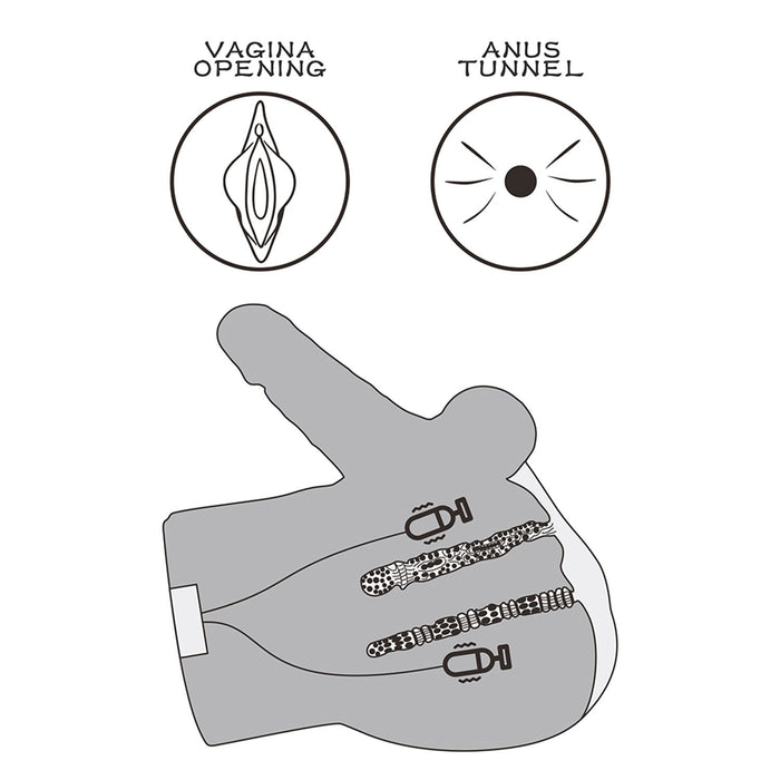 LoveToy - Streetgirl's Dual Motor Sensation Pulse Masturbator met Dildo - Beige-Erotiekvoordeel.nl