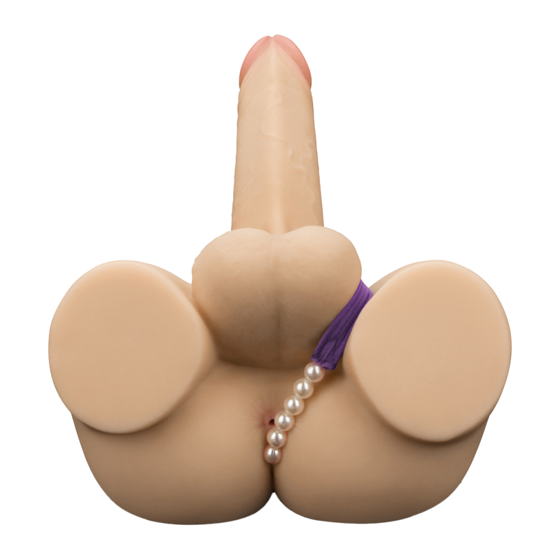 LoveToy - Streetgirl's 14 Masturbator met Buigbare Dildo - Beige-Erotiekvoordeel.nl