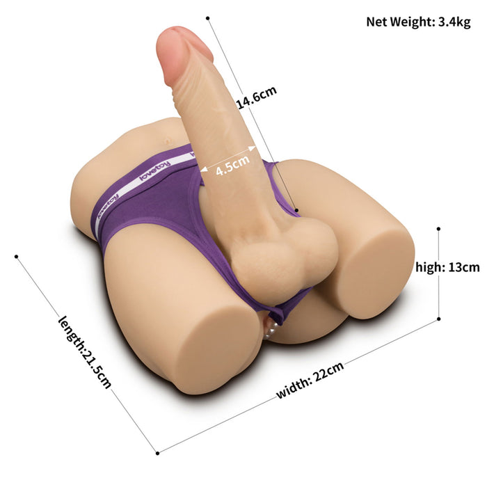 LoveToy - Streetgirl's 14 Masturbator met Buigbare Dildo - Beige-Erotiekvoordeel.nl