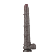 LoveToy - Nature Cock - Dubbellaags Buigbare Dildo met Aders - 40 cm - Bruin-Erotiekvoordeel.nl