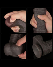 LoveToy - Nature Cock - Dubbellaags Buigbare Dildo met Aders - 40 cm - Bruin-Erotiekvoordeel.nl
