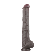 LoveToy - Nature Cock - Dubbellaags Buigbare XXL Dildo - 37,5 cm - Bruin-Erotiekvoordeel.nl