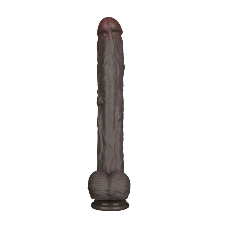 LoveToy - Nature Cock - Dubbellaags Buigbare XXL Dildo - 37,5 cm - Bruin-Erotiekvoordeel.nl