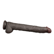 LoveToy - Nature Cock - Dubbellaags Buigbare XXL Dildo - 37,5 cm - Bruin-Erotiekvoordeel.nl