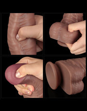 LoveToy - Nature Cock - Dubbellaags Buigbare Dildo met Aders - 40 cm-Erotiekvoordeel.nl