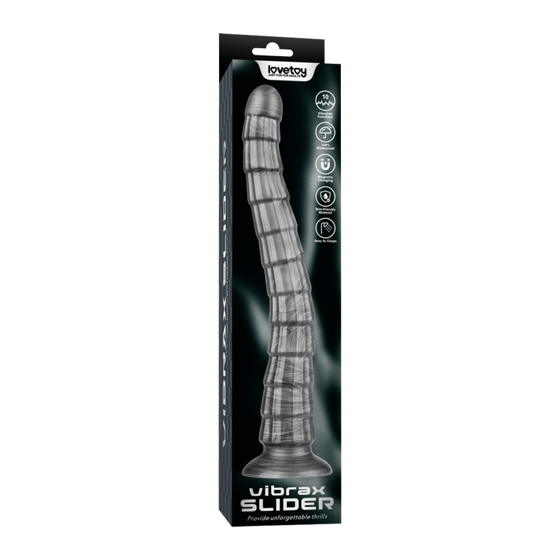 LoveToy - Vibrax Slider - Lange Vibrerende Anaal Dildo - 35 cm - Zilver-Erotiekvoordeel.nl