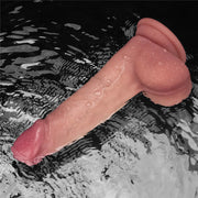 LoveToy - Sliding Skin Vibrerende Dildo Pro II - Met Afstandsbediening - 20 cm - Lichte Huidskleur-Erotiekvoordeel.nl