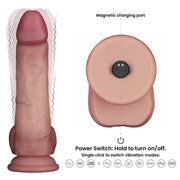 LoveToy - Sliding Skin Vibrerende Dildo Pro II - Met Afstandsbediening - 20 cm - Lichte Huidskleur-Erotiekvoordeel.nl
