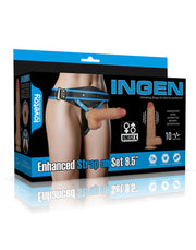 LoveToy - Ingen - Vibrerende Strap-on Set - Lengte 24 cm - Lichte Huidskleur-Erotiekvoordeel.nl