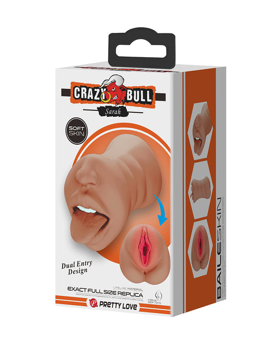 Crazy Bull - Sarah - Premium Masturbator met Twee Ingangen - Medium huidskleur-Erotiekvoordeel.nl