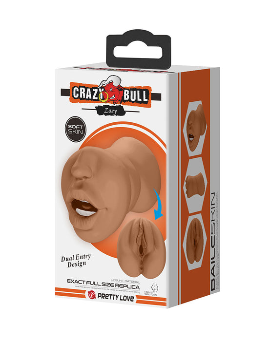 Crazy Bull - Zoey - Premium Masturbator met Twee Ingangen - Medium Huidskleur-Erotiekvoordeel.nl