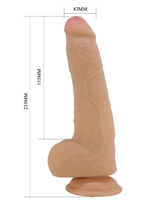 Pretty Love - Draco - Realistische Sliding Skin Dildo - 23,3 cm - Lichte Huidskleur-Erotiekvoordeel.nl