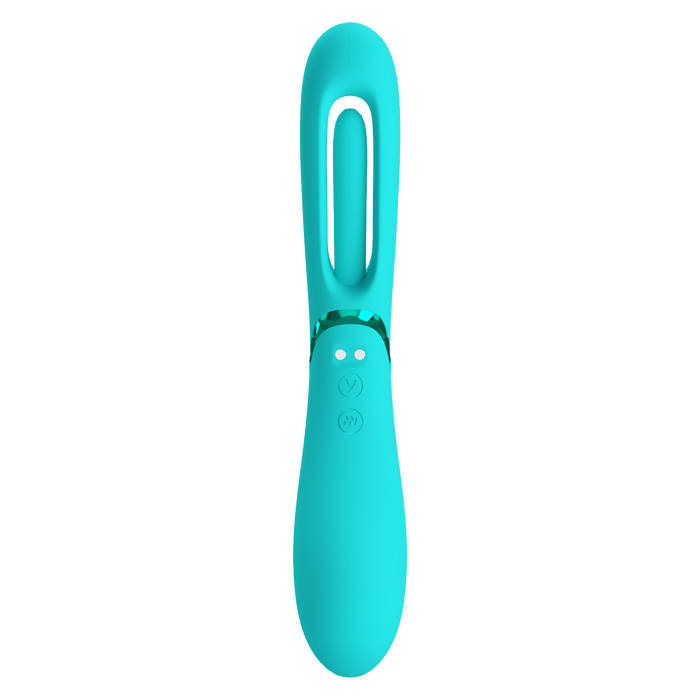 Pretty Love - Romance Lexie - Vibrator met Wiebelend Tongetje - Turquoise-Erotiekvoordeel.nl