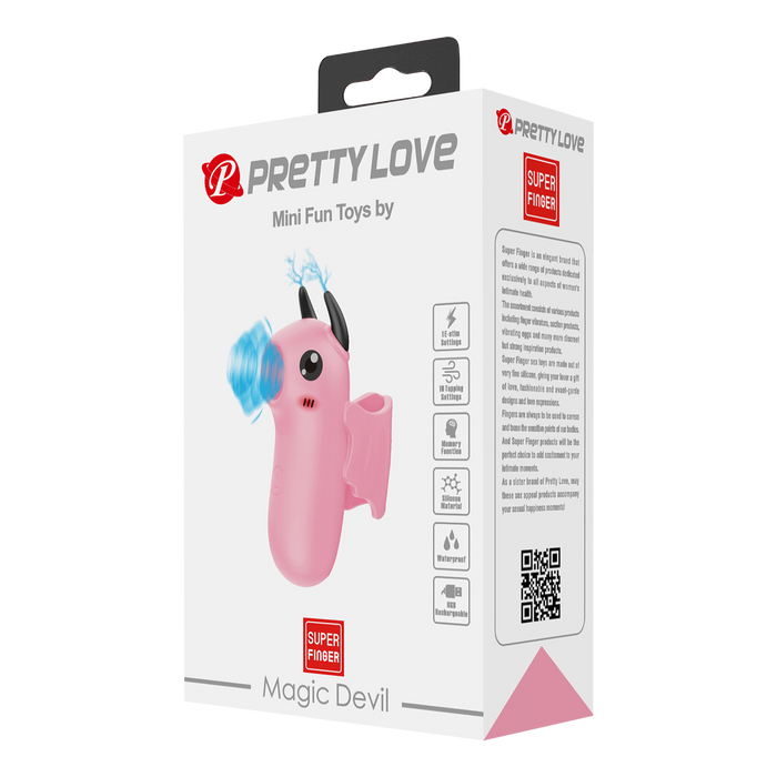 Pretty Love - Mini Fun Toys - Magic Devil - Vinger Vibrator - Roze-Erotiekvoordeel.nl