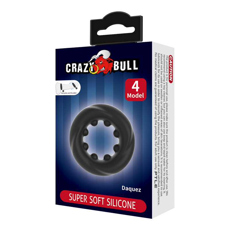 Crazy Bull - Daquez - Super Soft Siliconen ring - Model 4 - Zwart-Erotiekvoordeel.nl