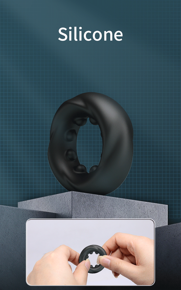 Crazy Bull - Daquez - Super Soft Siliconen ring - Model 4 - Zwart-Erotiekvoordeel.nl