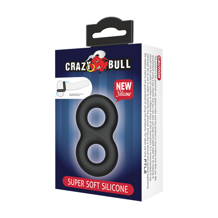 Crazy Bull - Super Soft Siliconen Cockring - Model 17 - Zwart-Erotiekvoordeel.nl