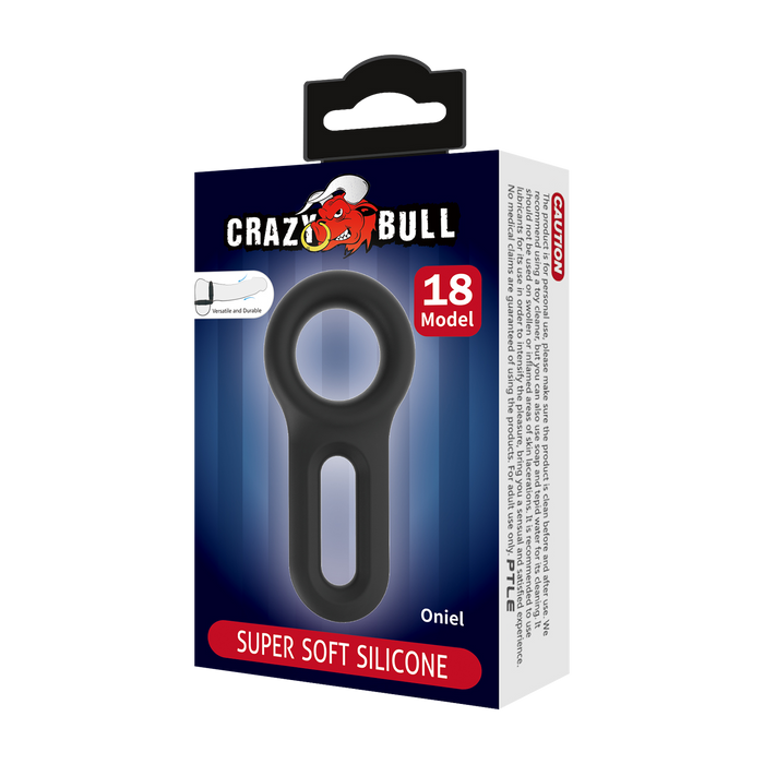 Crazy Bull - Oniel - Super Soft Siliconen Cockring - Model 18 - Zwart-Erotiekvoordeel.nl
