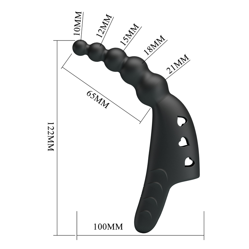 Pretty Love - Jordin - Krachtige Vinger Vibrator - Zwart-Erotiekvoordeel.nl