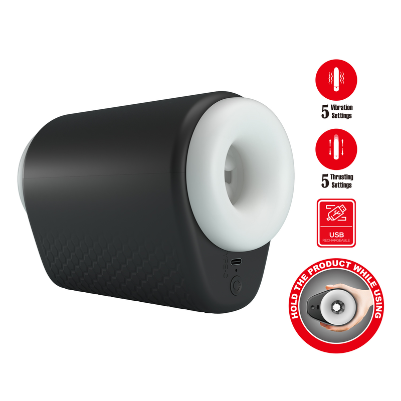 Pretty Love - DJ Girl - Thrusting Perfect Stroker - Stotende Masturbator - Zwart/Wit-Erotiekvoordeel.nl